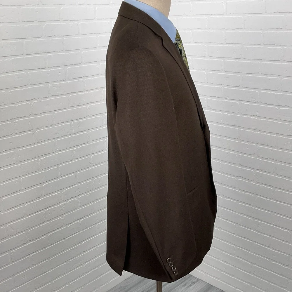 Tiglio Luxe Blazer Men 44R Brown Novello Di Biella Wool‎ Classic Jacket Italy